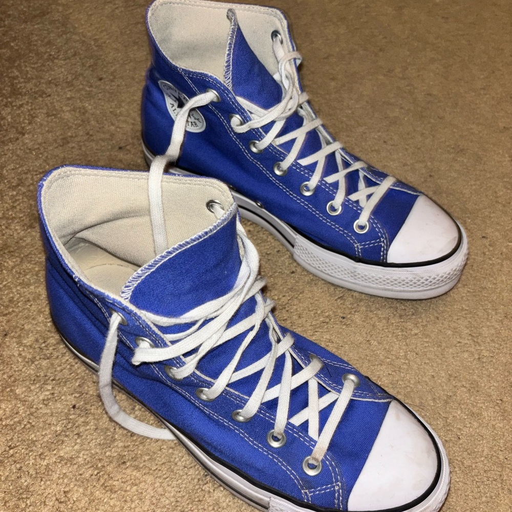Converse Blue High-Tops with White Accents - Picture 4 of 8